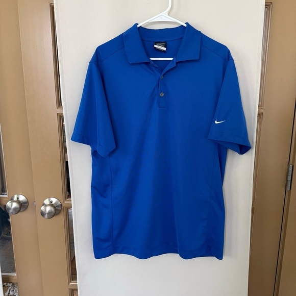 Nike‎ Golf Men’s Large Blue Short Sleeve Polo - Picture 1 of 7